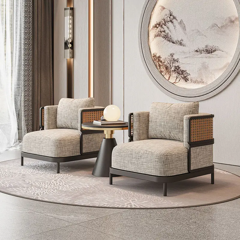 

New Chinese style negotiation table and chair combination pub tea room reception club office hotel club hall leisure sofa