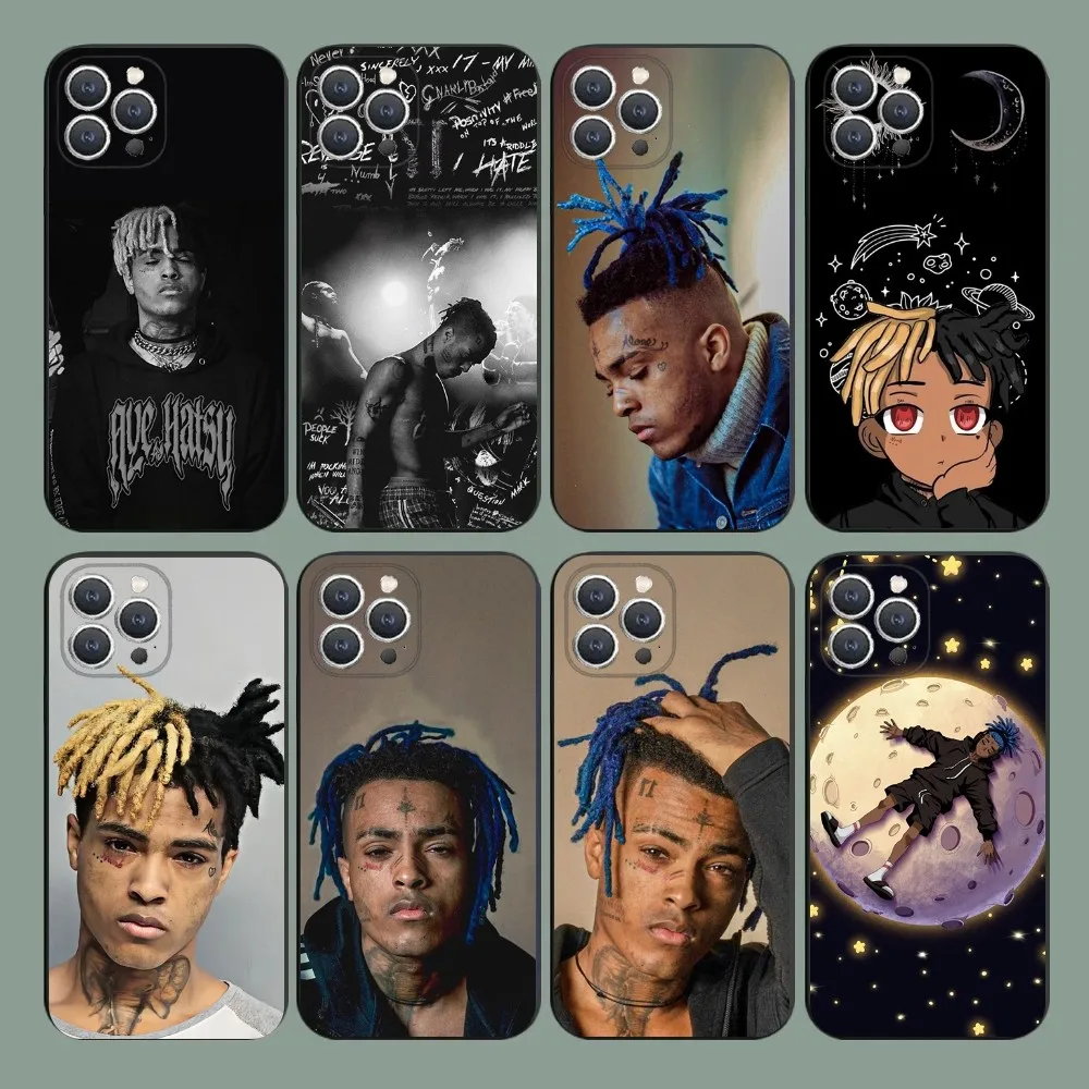 Rapper X-XXXTentacionS Phone Case For iPhone 16,15,14,13,12,11,Plus,Pro Max,XS,X,XR,SE,Mini,8,7 Soft Silicone Black Cover