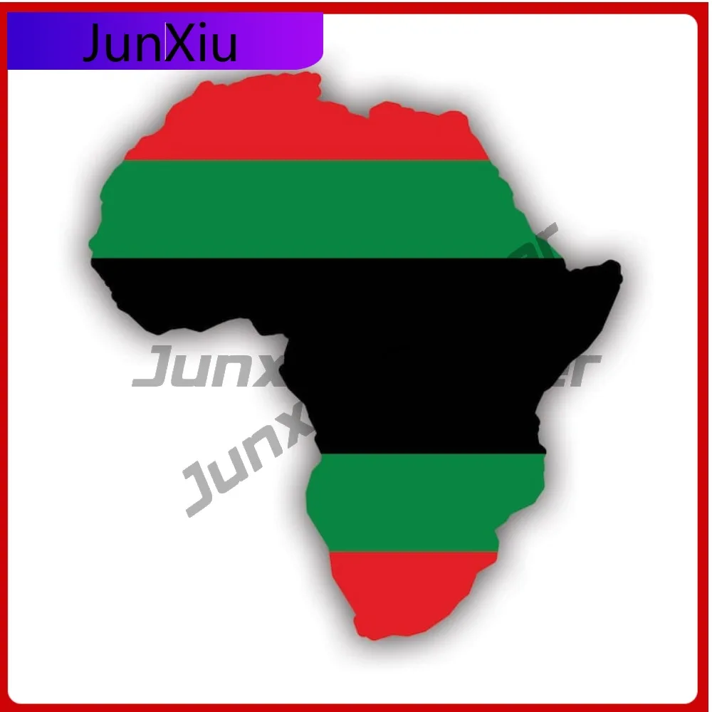 

Trendy Africa Shaped Pan African Flag Sticker Decal American Made Uv Protected Black History Africanism Cartoon Vinyl Sticker