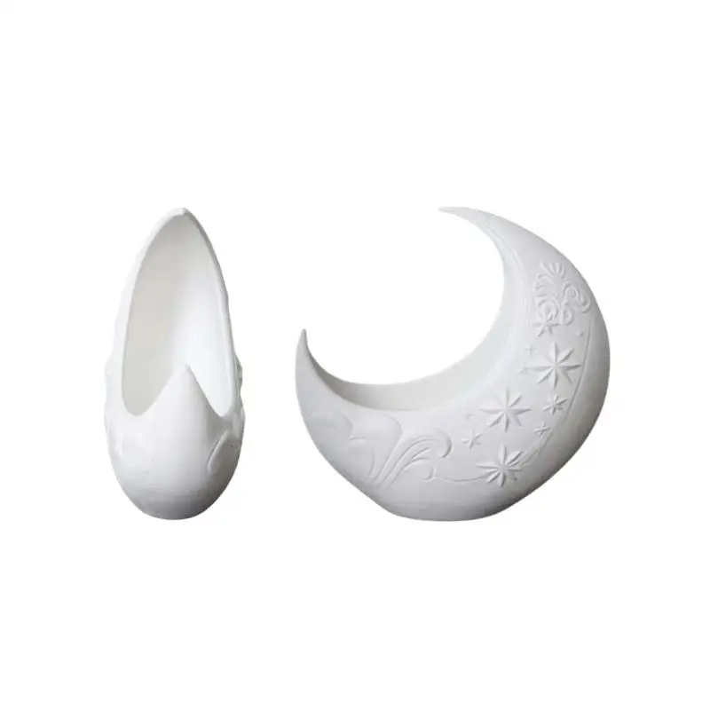 【YA】Crescent Moon Storage Box Embossed Star Pattern Dual Color Available for Kids Small Toy Organizer Bedroom Nightstand Decor