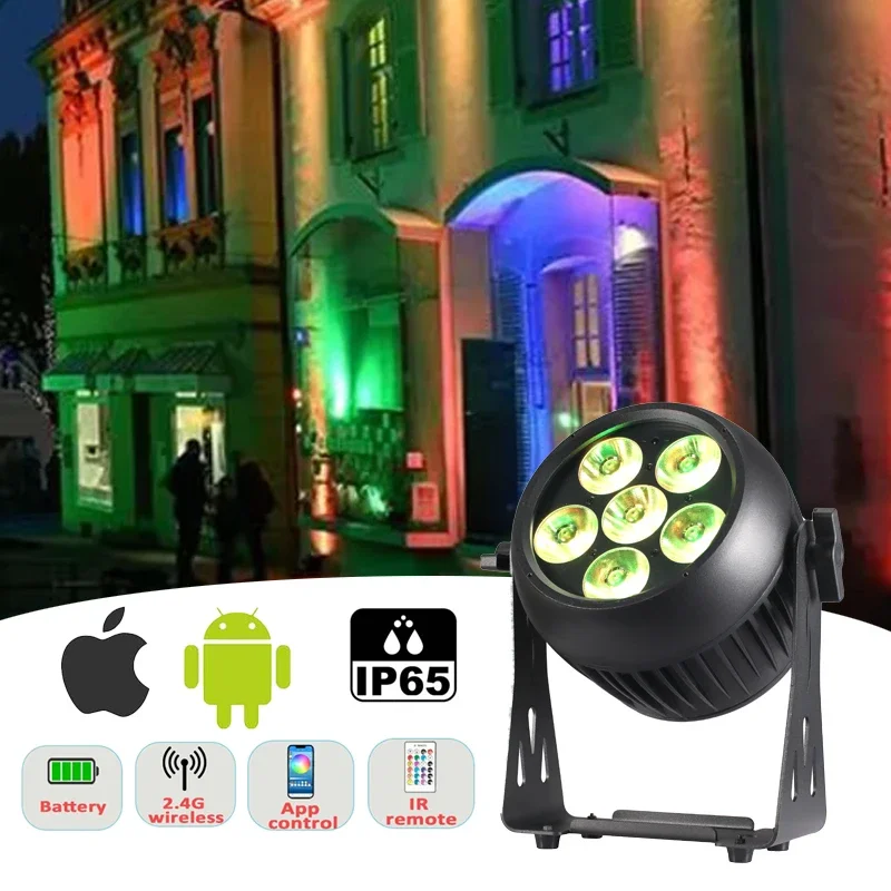 IP65 6*20W RGBWA UV 6in1 LED Disco light Uplights Battery Wireless WIFI APP Par Light For Wedding Party Dj Lights Stage Par Can
