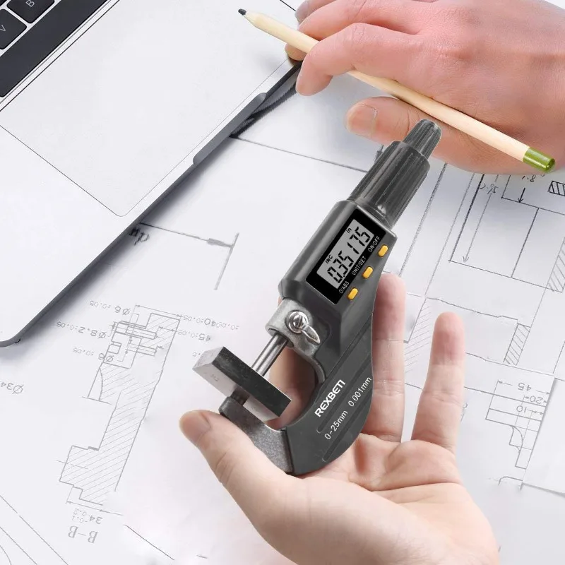 Digital Micrometer, Professional Inch/Metric Measuring Tools 0.00005