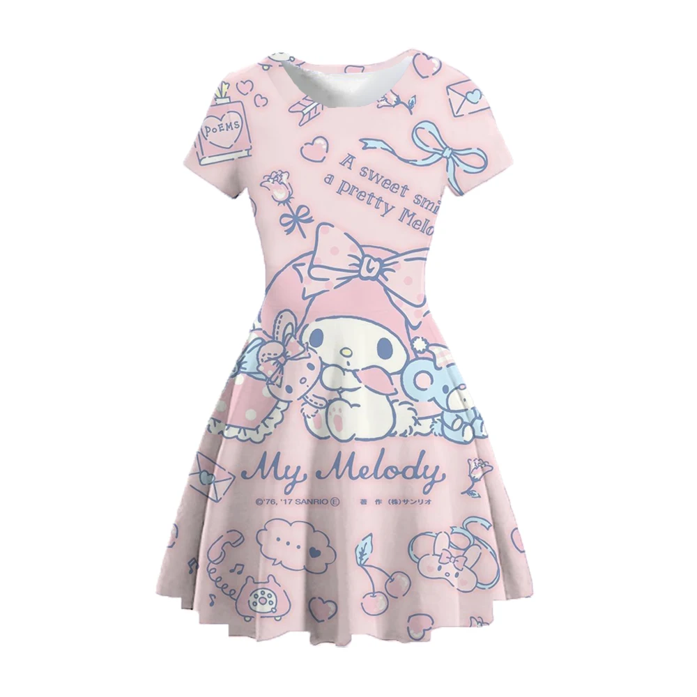 Casual comfortable cartoon Meliti printing fairy tale series cute, strange color rich cute cute character girl dress