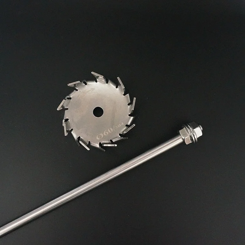 1set 3cm-10cm Laboratory 304 Stainless Steel Sawtooth Disc Stirrer, Dispersive disc Agitator with Stirring Rod