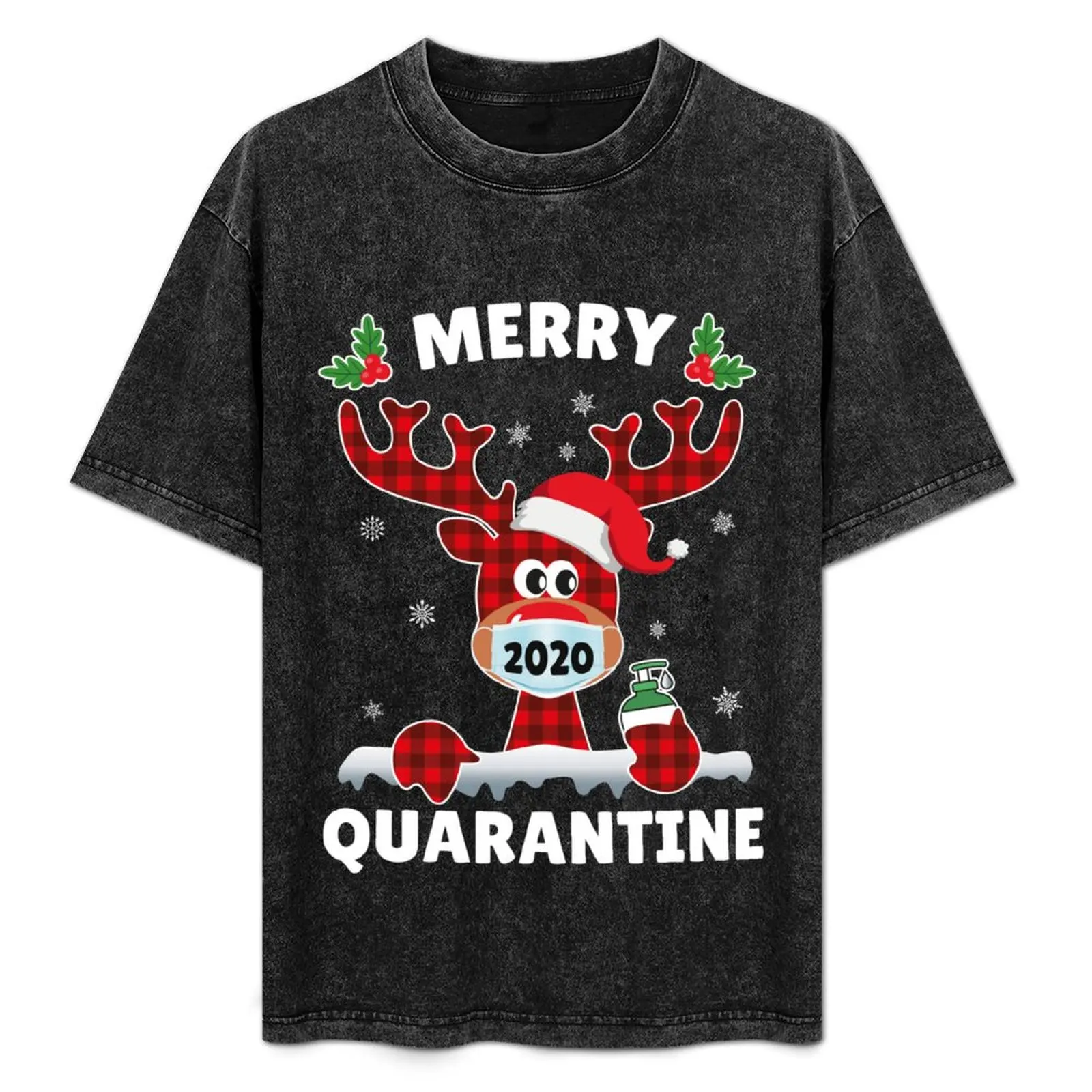 

Merry Quarantine Christmas 2020 Reindeer Mask Family Pajamas T-Shirt t shirts for man cotton t shirts for man pack white T-Shirt