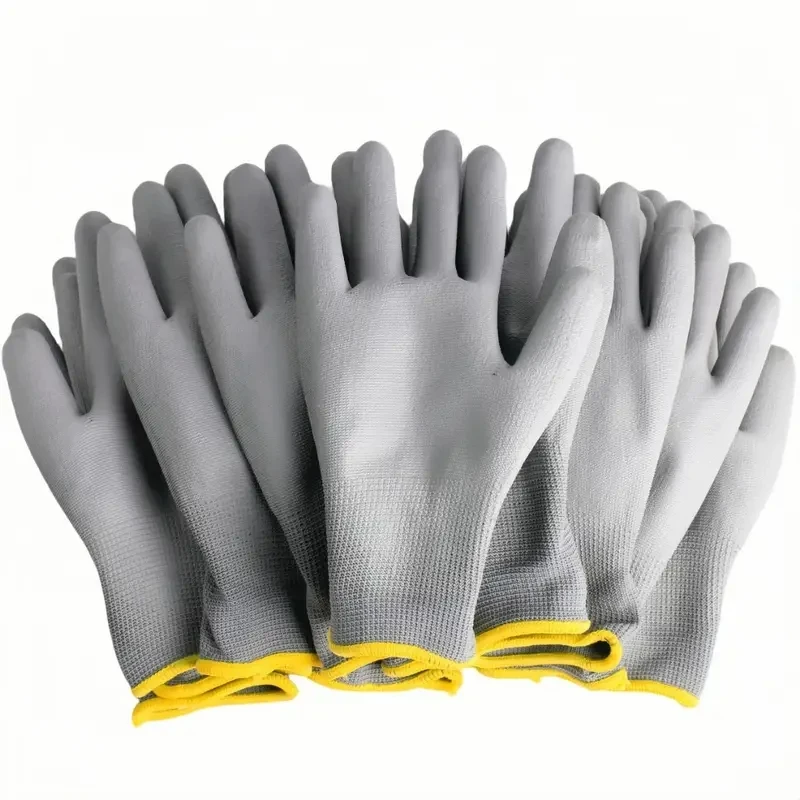 12 Pair Black /Grey/ horticulture Gloves Safety Work Gloves Repair Gloves Palm Coated Gloves Carpenter Repairman Supplies