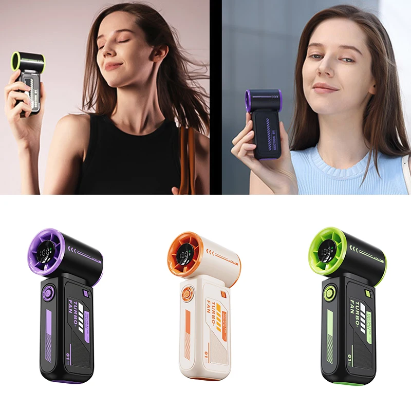 

2025 New Portable Handheld Cold Fan 100 Wind Speeds Mini Bladeless Rechargeable USB Camping High Speed Electric Air Cooler