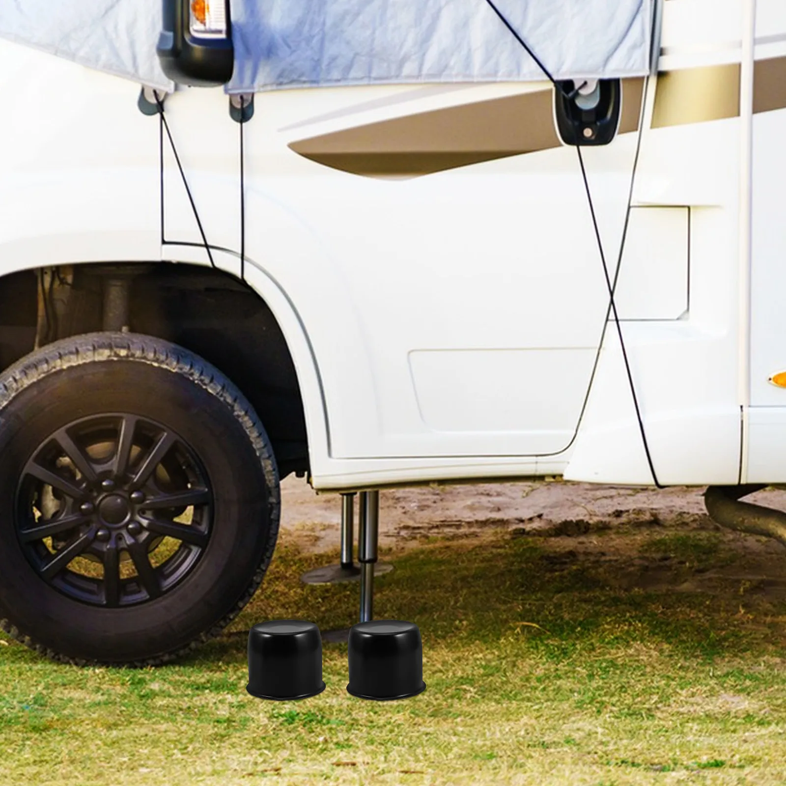 

4Pcs Trailer Wheel Hub Dust Covers Metal Material Easy Installation Hub Caps for Various Trailer Models 108Mm Inner Diameter