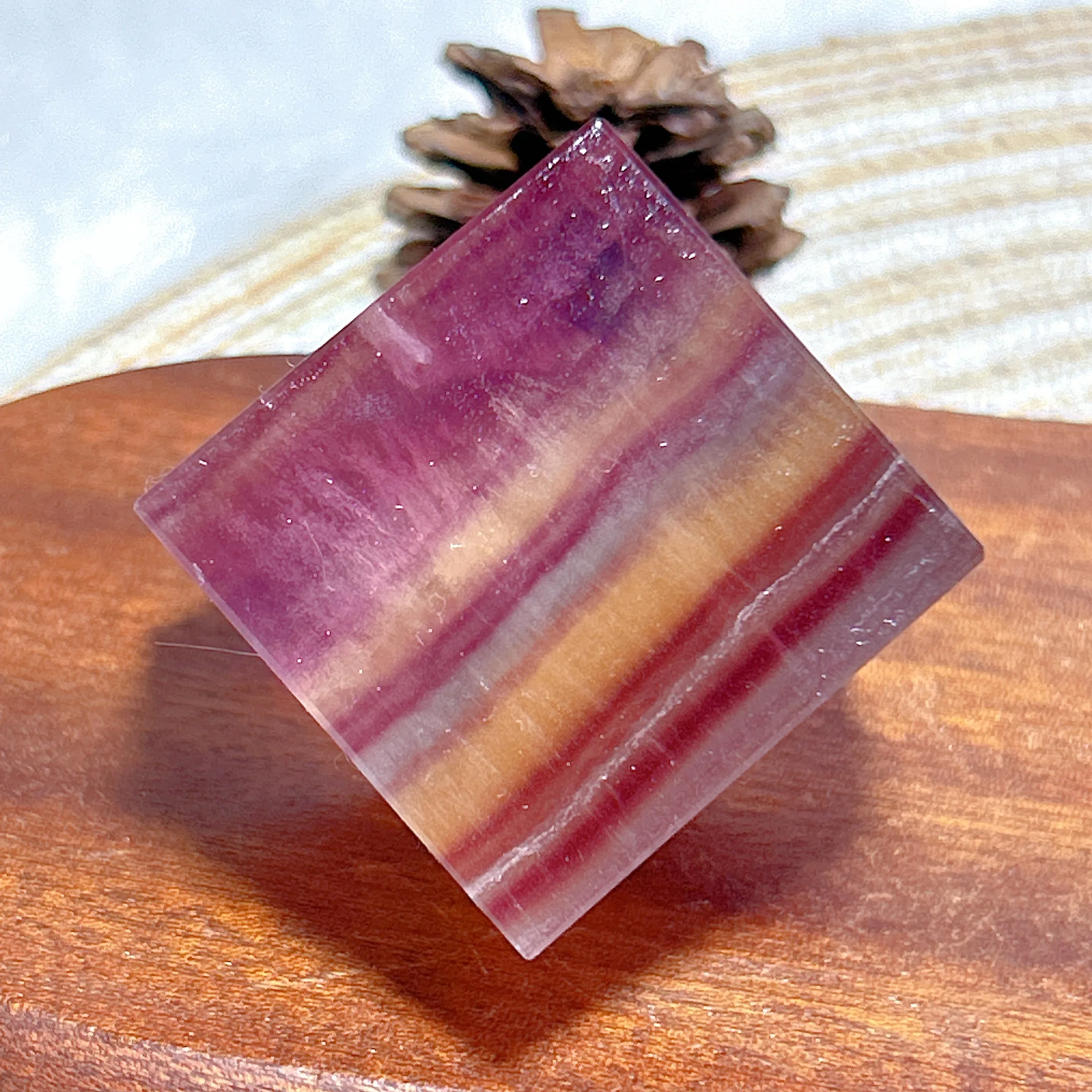 Healing Natural Crystal Candy Fluorite Cube Colorful Stripe Flashy High Quality Reiki Ornament Home Decorations Ore Gift