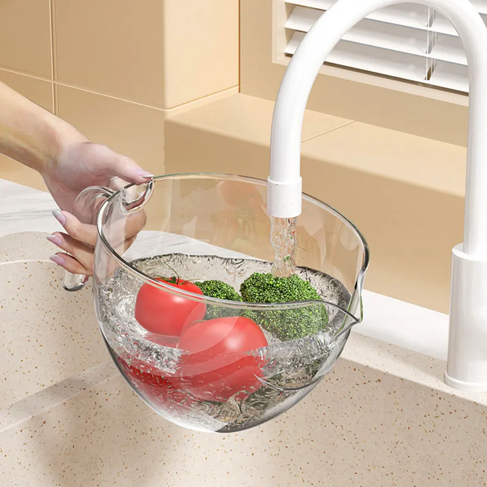 

Rice Strainer Bowl Large Capacity Plastic Draining Basket For Washing Fruits Vegetables Kitchen Colander Fruit Washing