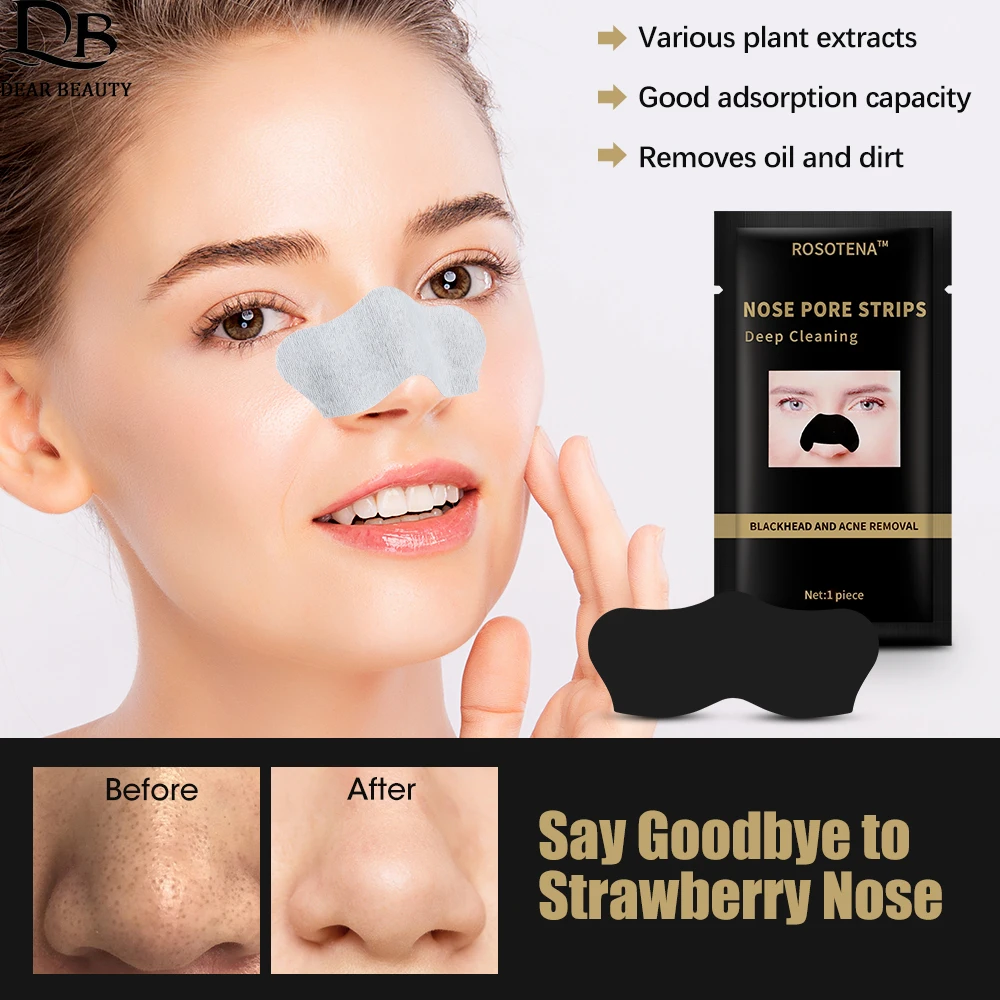 

20/50PCS Nose Strips Acne Blackhead Remover Shrink Pore Cleaner Deep Cleansing Nose Sticker Black Head Removal Nasal Patch Mask