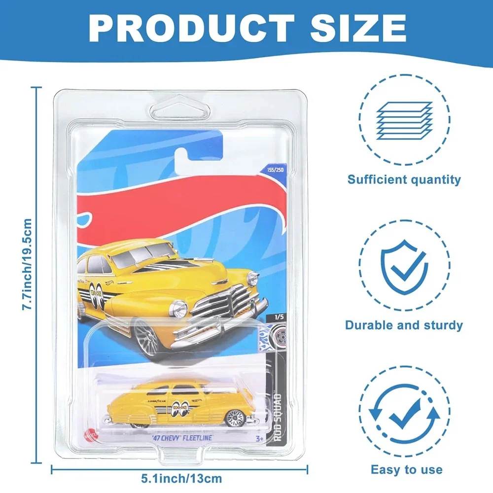 Clear Protector Cases Model Car Clamshell Cases Display Case for Hot-Wheels Clear Protective Packs Car Blister Pack Covers