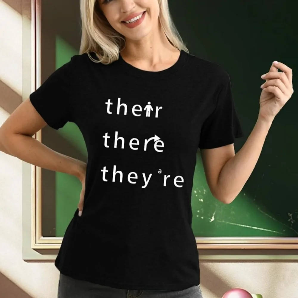 Womens English Teacher Shirts Teaching T-Shirt Grammar Teacher Life Tee Tops Women Summer Clothes Letter Print Tees