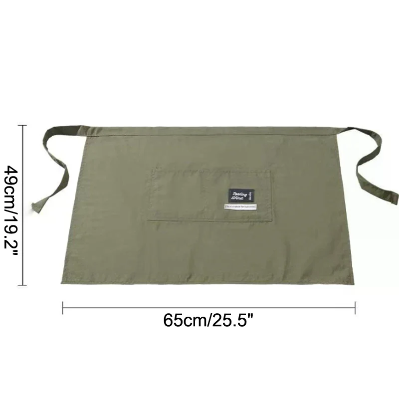 1 Piece Kitchen Canvas Apron Ladies Restaurant Waitress Apron With Extended Waistband And Reinforced Seams Half Apron
