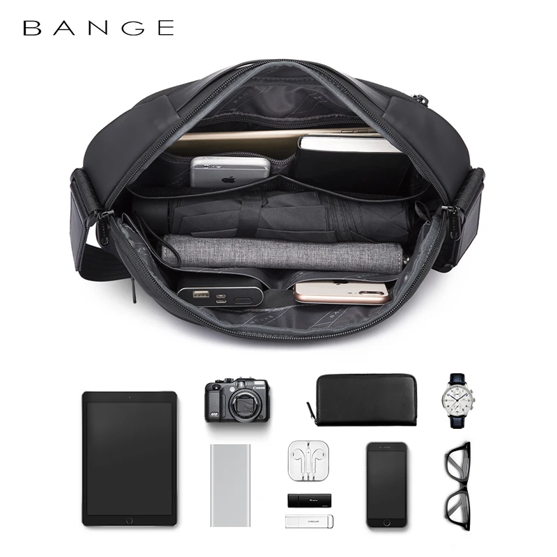 Imagem -03 - Bolsa Crossbody Impermeável dos Homens Bange Oxford Multifuncional de Grande Capacidade Anti-roubo Sling Ombro Messenger Chest Bolsa Pack