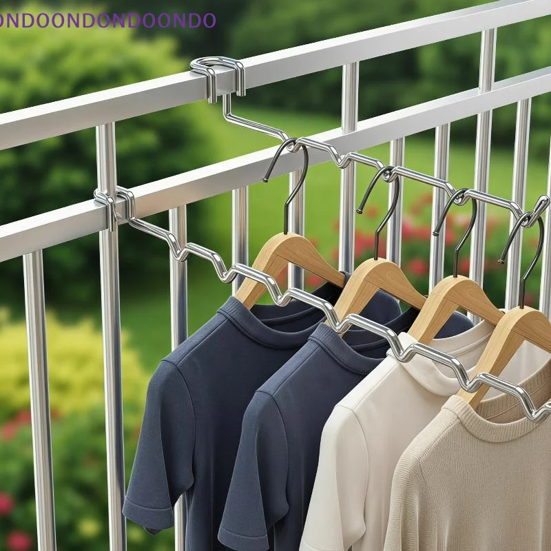 Adjustable Metal Over Railing Clothes Drying Rack Space Saving Durable for Patio Balcony Small Laundry Room
