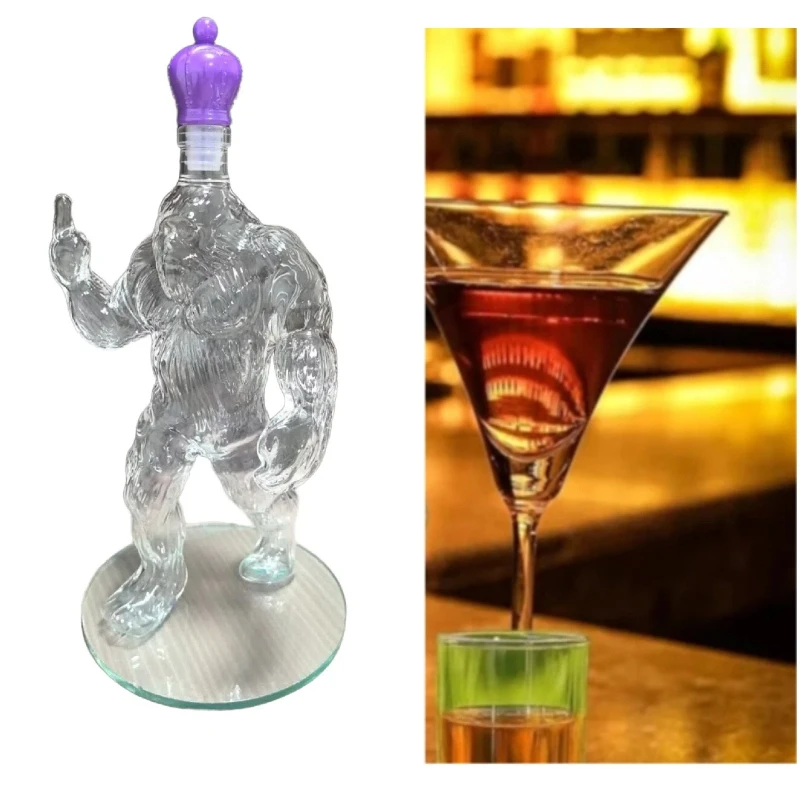 

Забавный стеклянный графин в форме бутылки виски Bigfoot с гравировкой Sasquatch для виски, вина, забавный деревенский бар, ложа и декор кабины, подарок