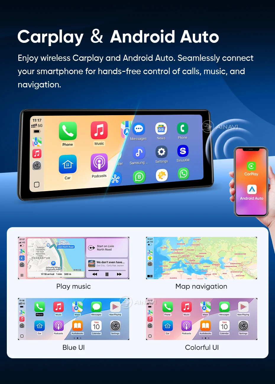 Ainavi Autoradio für BMW F30 F32 F20 F21 2011 2012 2013 2014 2015 2016 Kabelloses Carplay Android Auto Multimedia IPS-Bildschirm – Detail 8