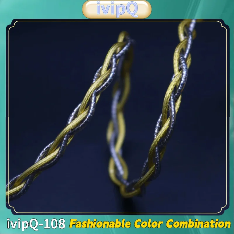 IvipQ-108 HiFi 4-Core سماعة ترقية كابل واحد كريستال الفضة + سبائك النحاس النفط غارقة مع MMCX/0.78 مللي متر/2PIN/2.5/3.5/4.4 مللي متر
