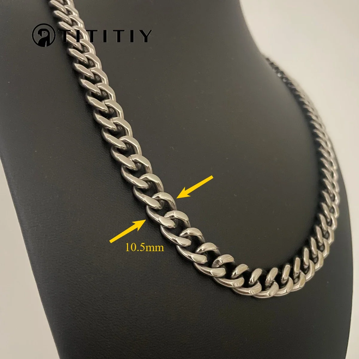 New Pure Titanium Necklace Bracelet Wide 10.5mm Hand Polished Cuban Chains Anti Allergic Non Oxidative Hip Hop Men's Necklace