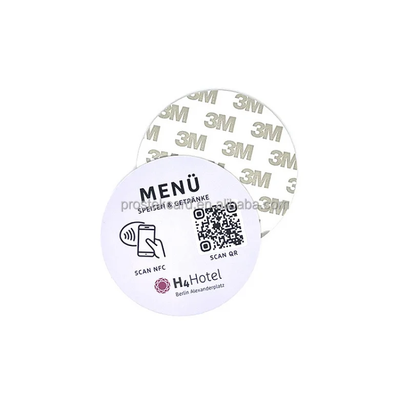 Custom Printing Waterproof NTAG 213 215 PVC Card Restaurant Table NFC Menu Tag For Food Ordering