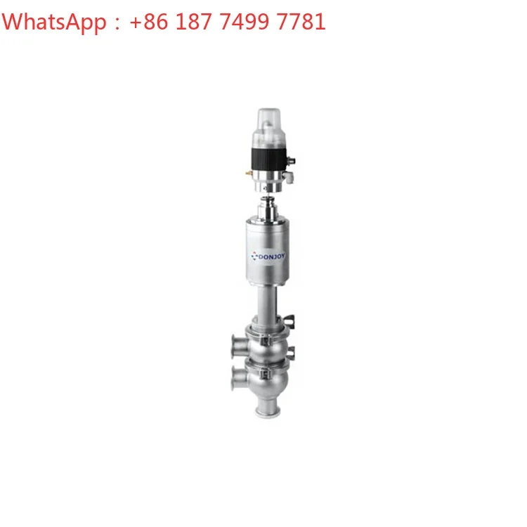Pneumatic Double Seat Divert Seat Valve Stainless Steel Sanitary Valve with Position Feedback