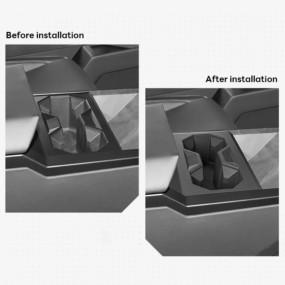 Für 2024 Tesla Cyber truck Mittel konsole Einsatz Silikon Getränk Organizer Halter Innen Upgrade Zubehör