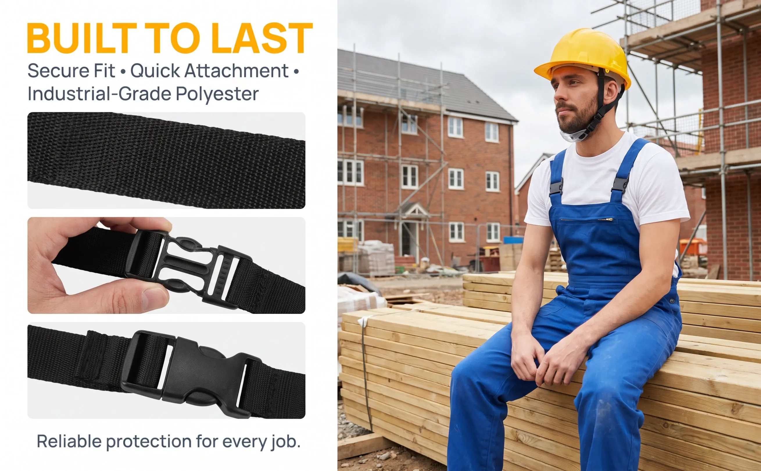 6Pcs Safety Chin Strap Adjustable Polyester Replacement Belt for Construction Site Workers Chin Strap Accessory