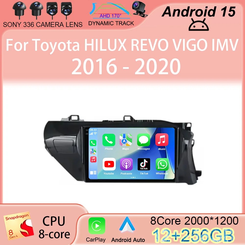 

Auto Carplay Android 15 For Toyota HILUX REVO VIGO IMV 2016 2017 2018 2019 2020 Car Radio Multimedia GPS Player Stereo NO DVD