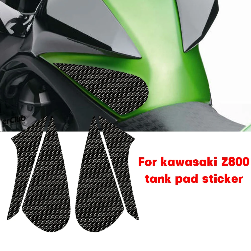 Anti slip sticker Motorcycle Carbon Fiber Tank Traction Pad Side Knee Grip Protector For kawasaki Z 800 Z800 2012 2013 2014 2015