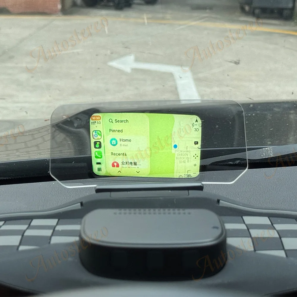 Car Carplay HUD Head Unit Display Glass for Most of Cars Universal Maps GPS Navigation Image Pictures Video Technological Sense