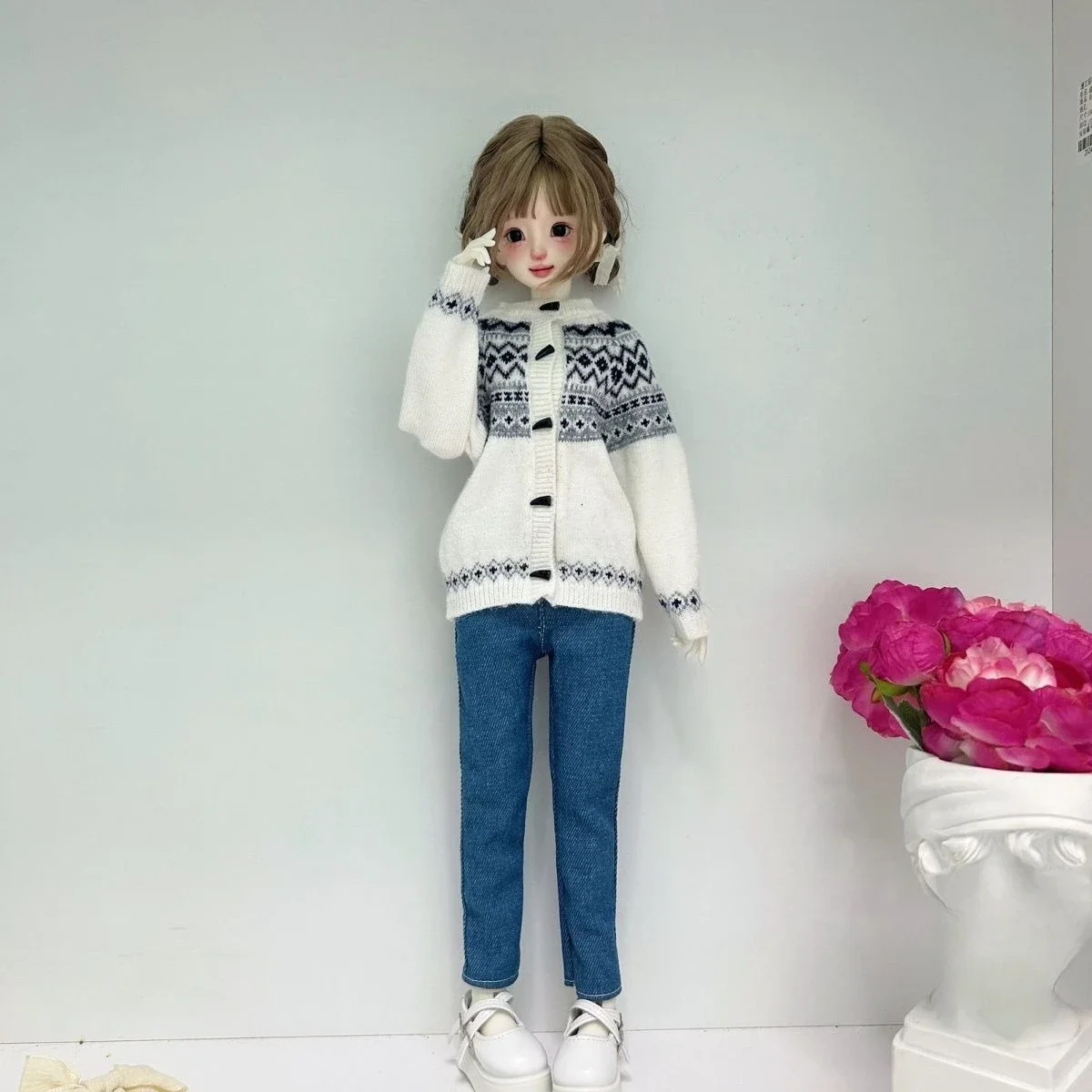 1/4 Vestiti per bambole per bambola Bjd da 45 cm Giacca maglione lavorato a maglia Top Girl Toys Dress Up Play House Accessori per bambole di moda, nessuna bambola