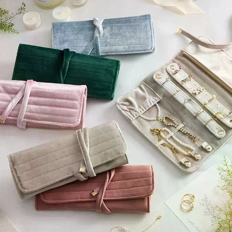 

Бархатная сумка для ювелирных изделий, темно-зеленая сумка для хранения сережек, сумка для хранения ювелирных изделий, компактная для дома, подарок