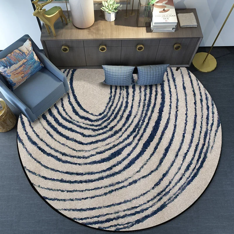 

Nordic gray blue Round Carpet Door Mat Anti-slip rug Living Room bedroom beside sofa Coffee Table large area rug Home Decoration