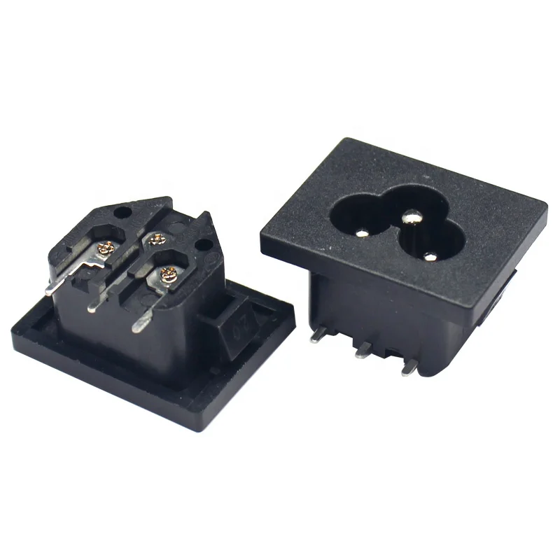 IEC C6 power socket welding terminal micky mouse male socket