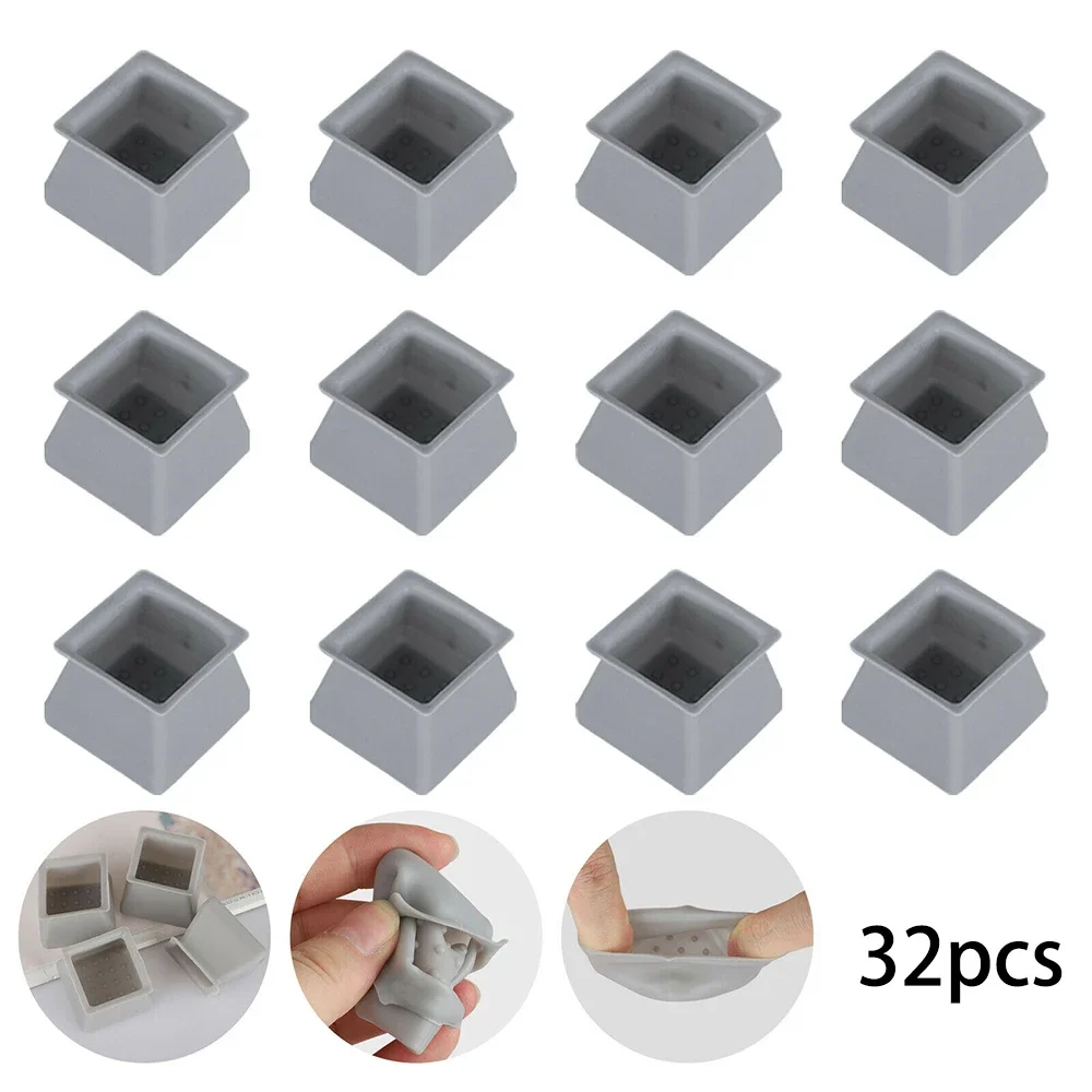 16/32Pcs Silicone Furniture Leg Protection Cover Table Feet Pad Floor Protector 3.7*3.7*3 Cm Silicone