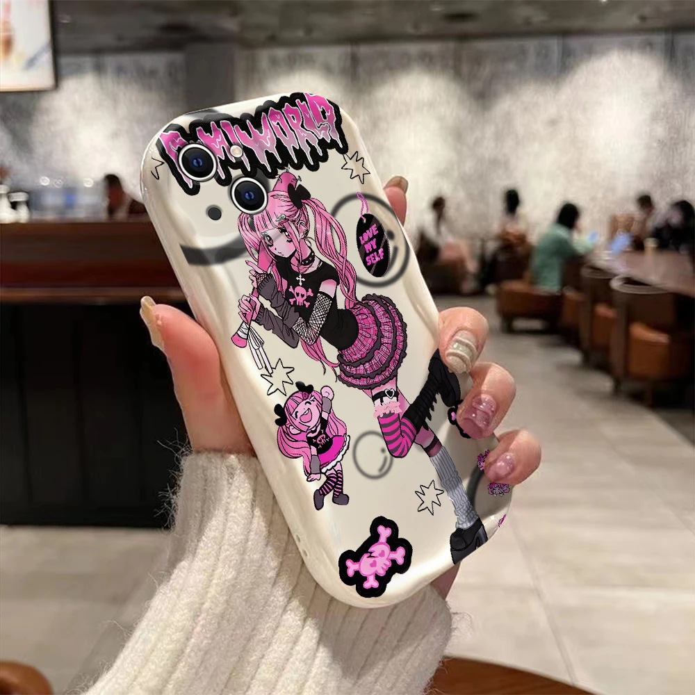 Yk2 Anime Star Girl Kawaii Angel 3D Wave Case For Xiaomi Mi 14 12 12T 11 Lite Poco M6 X6 X5 X4 F4 X3 M3 Pro 4G 5G Soft Cover