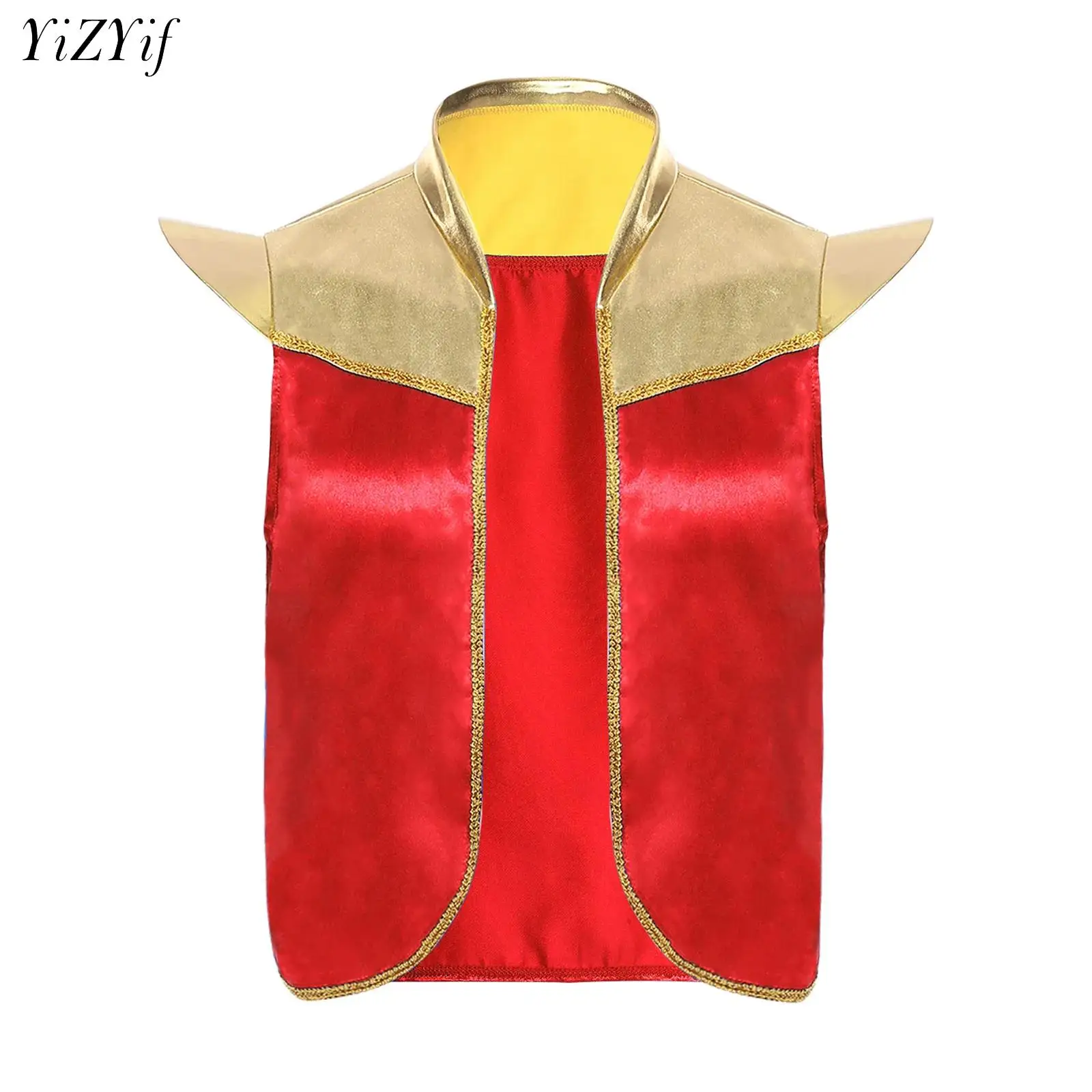 

Мужской костюм арабского принца на Хэллоуин, арабская сказка, гени, жаба, наряд для косплея, блестящие металлические подплечники, жилет с открытой передней частью