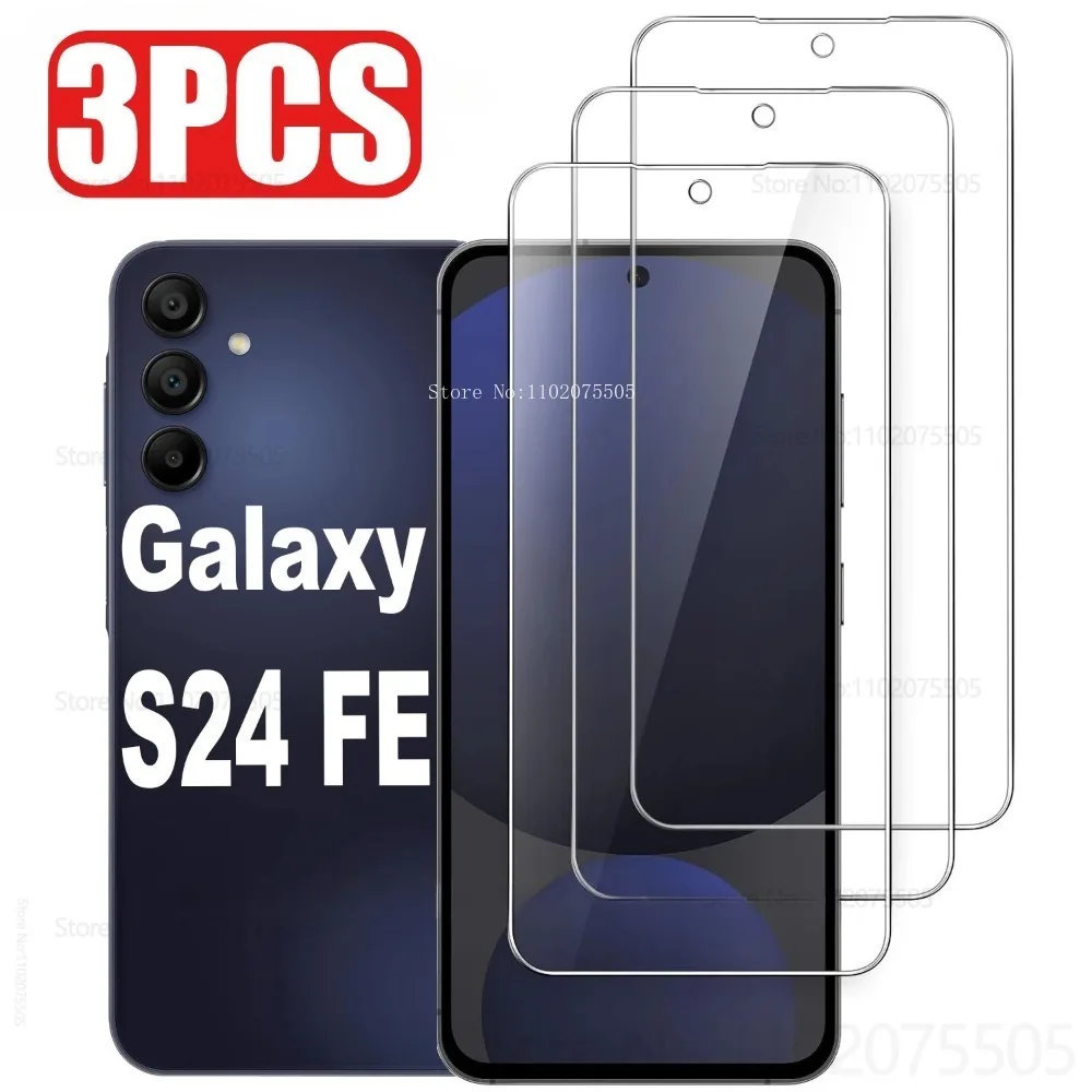 3Pcs Transparent HD Tempered Glass for Samsung Galaxy S24 Ultra S24 Plus S24FE Screen Protector Film S25 Ultra S25 S25Plus Glass