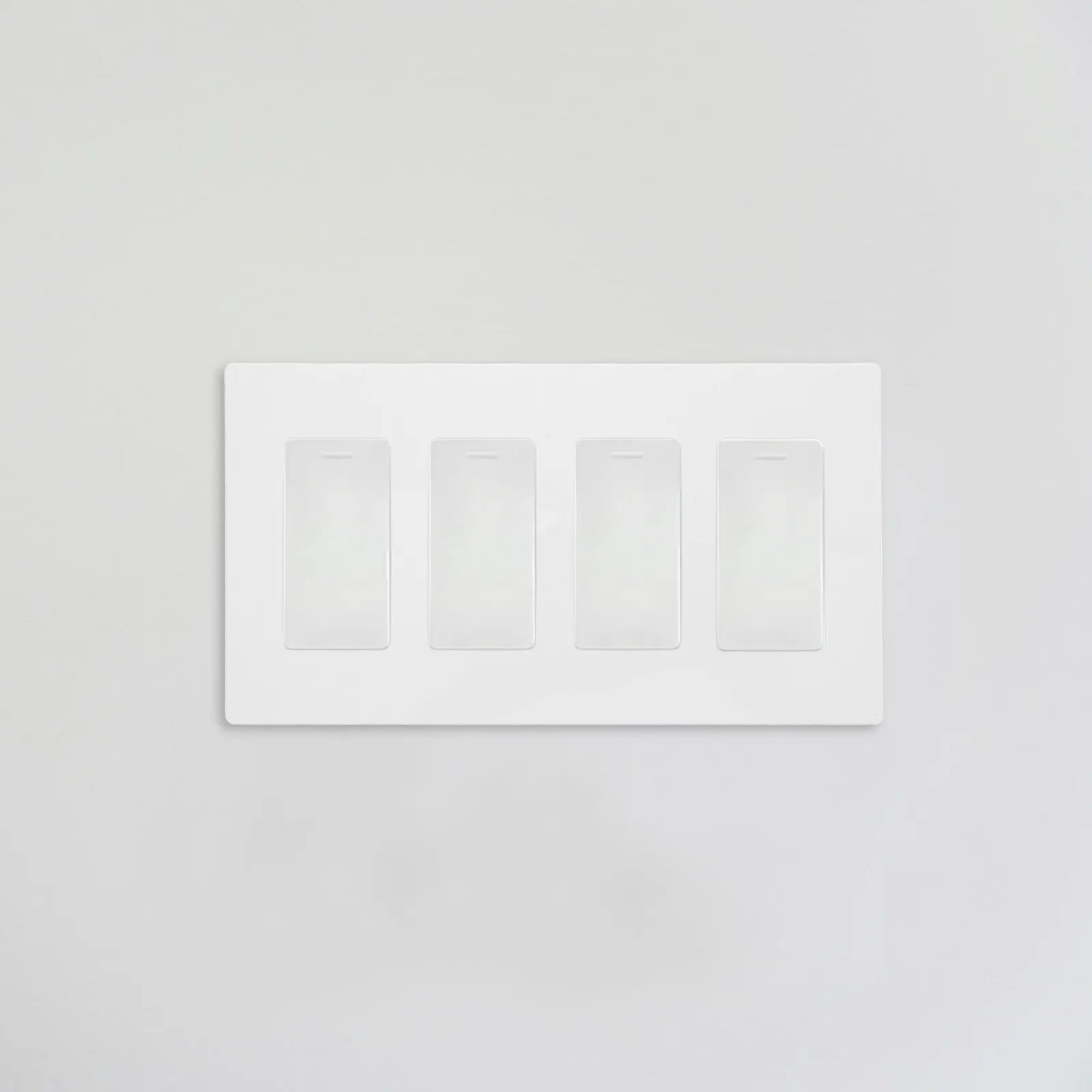 Double Outlet Screwless Wall Plate Cover White Sleek Minimalist Light Switch Cover Plate for Living Room Bedroom Electrical