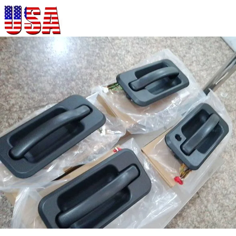 4Pcs Front&Rear Exterior Outside Door Handle Front Rear Left Right For Hummer H2 2003 2003 2004 2005 2006 2007 2008 2009 15104792 15104790 15104791 15104794 15104795 15104796 15104797 Set Auto Parts
