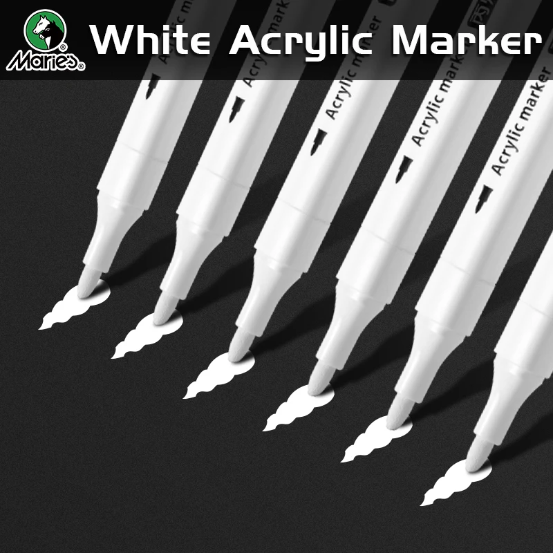 5pcs White Acrylic Marker,Permanent Pen Art Supplies for Black Paper,Tire,Plastic,Stone,Metal,Painting for Artists,Beginners