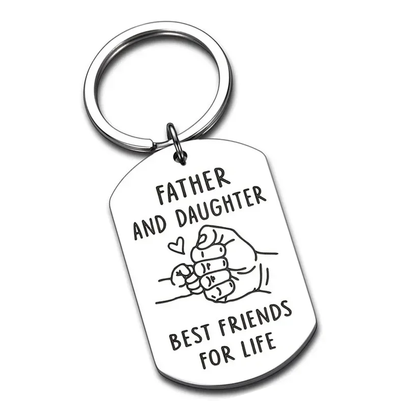 Customized Metal Keychain DIY Inspirational Birthday Key Chain Gifts Christmas Mother's Day Keyrings for Friends Men and Wome