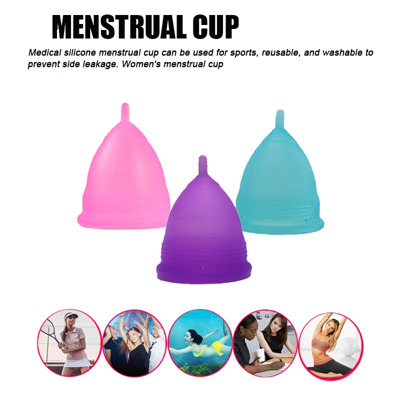 

100pcs/lot Women Menstrual Cup Portable Women Sports Leak Prevention Silicone Cup Gift Box Reusable Women Premium Menstrual Cup