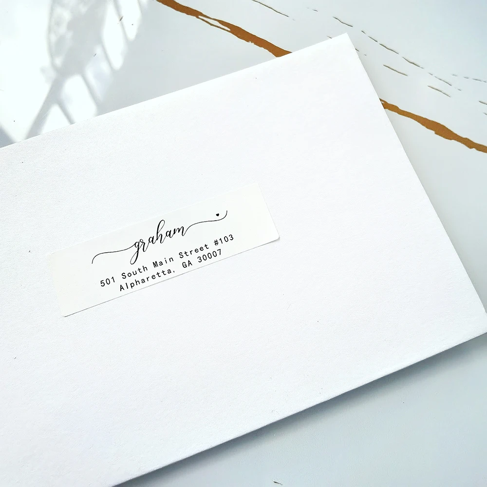48pcs 20X70mm Customization Address Sticker Gift Tags Transparent Stickers Wedding Notice Letter Name Address Sticker