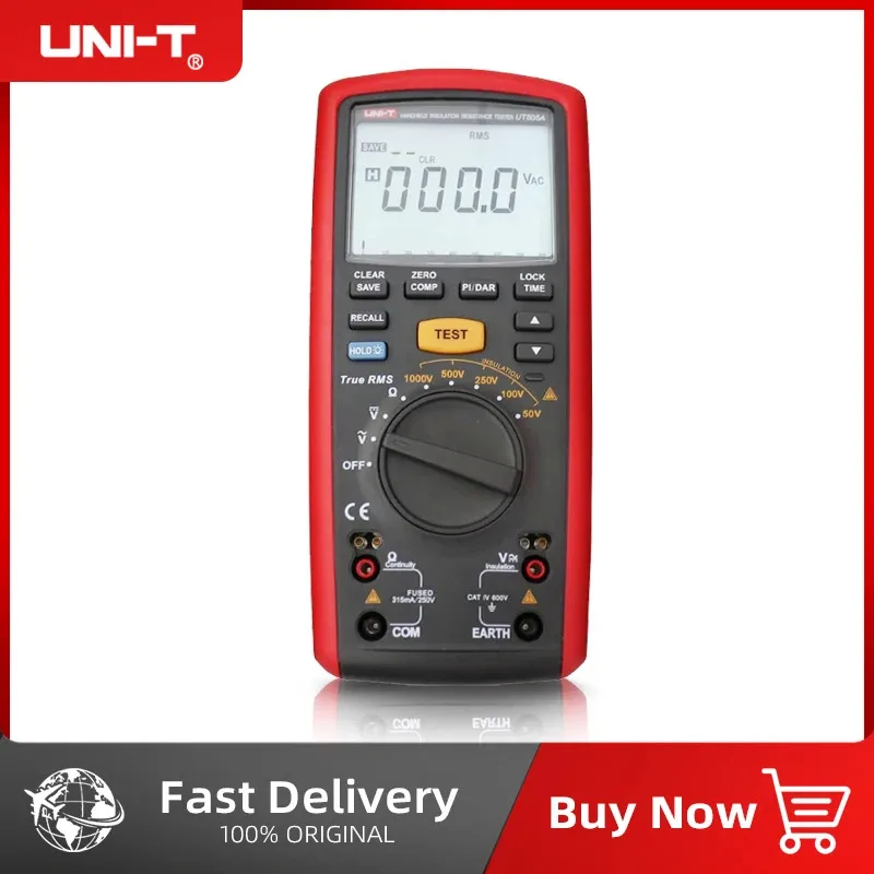 UNI-T UT505B Insulation Resistance Tester OHM True RMS Digital MeggerResistance Meter 1000V 200G Megohmmeter Multimeter