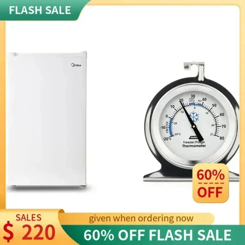 QZA4-Midea WHS-109FW1 Upright Freezer,3.0 Cubic Feet,White & Camco 42114 Thermometer - Refrigerator/Freezer/Dry Storage,$R