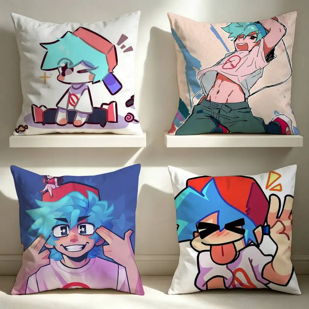 FNF Mid-Fight Masses Boyfriend  Square Pillow Case Multi Sizes For Car Home Bedroom Decor Custom Valentine Gifts