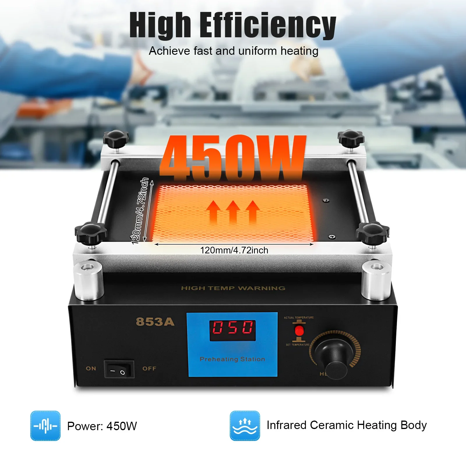 

Efficient Preheating Soldering Station - Infrared Heat Technology for Enhanced Performance and Faster Results