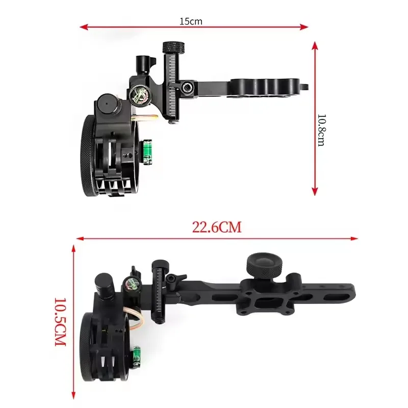 Archery Compound Bow Sight 2X/4X/6X/8X Lens 5pin 0.019